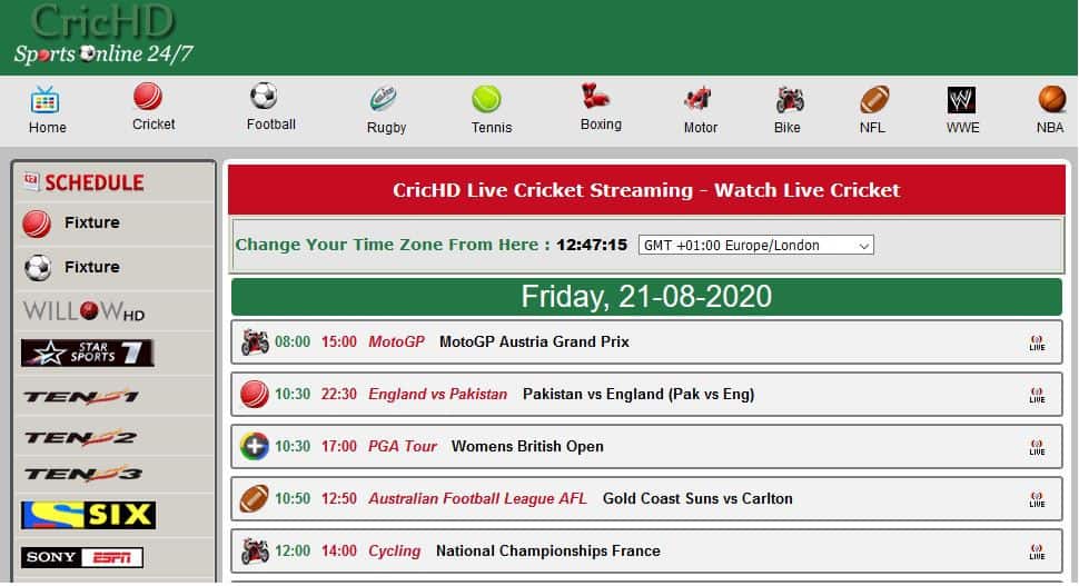 CricHD Alternatives: Best 9 Sites Like CricHD